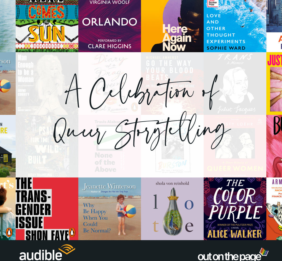 A collage of book covers written by Queer storytellers