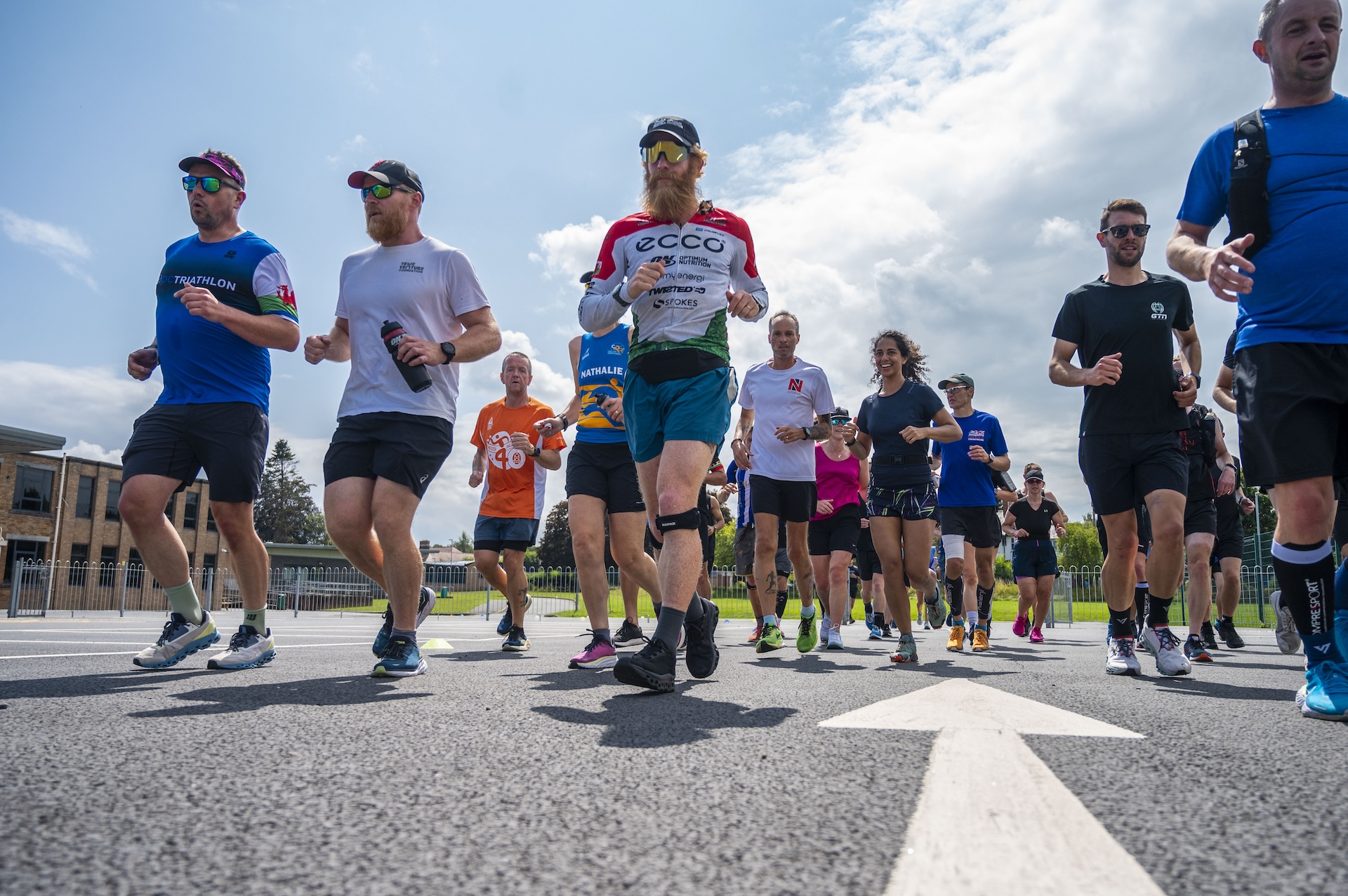 A group of runners