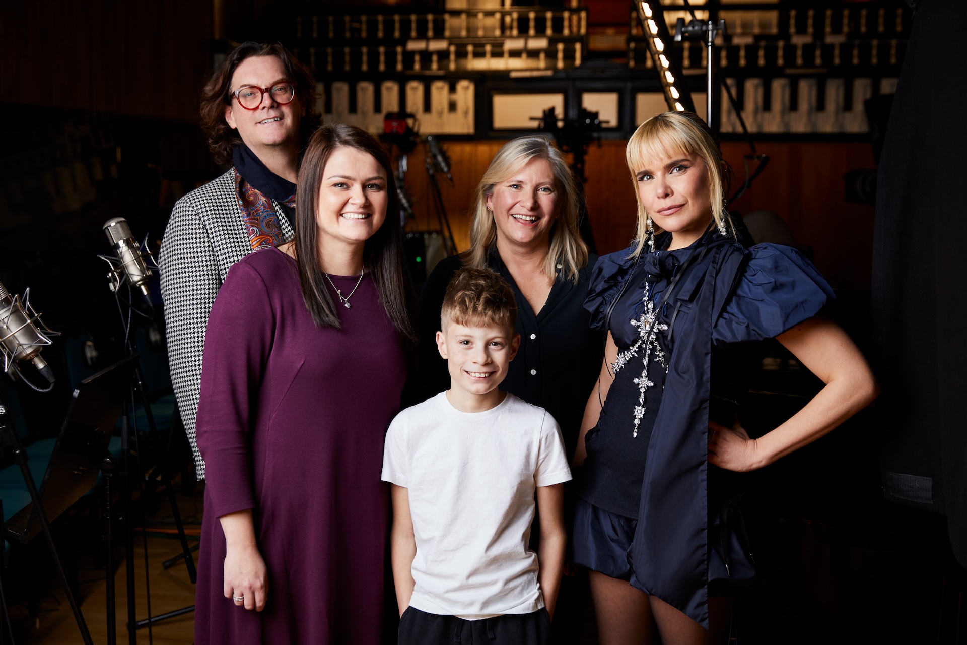L-R-James-Murphy-Producer-of-Ready-Eddie-Go-Nikki-Saunders-Creator-and-Producer-of-Ready-Eddie-Go-Grayson-Davies-voice-of-Eddie-Lucy-Murphy-Sky-Kids-commissioner-and-singer-Paloma-Faith